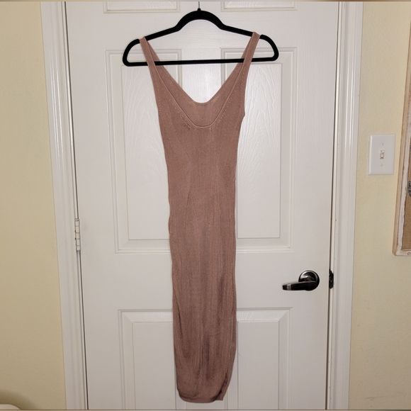 House of CB Ophir Mocha Rib Knit Vest Dress - Picture 7 of 11